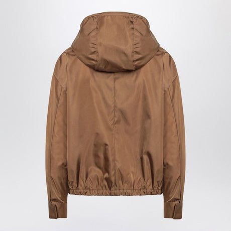 PRADA Cork-Colored Jacket in Re-Nylon for Women