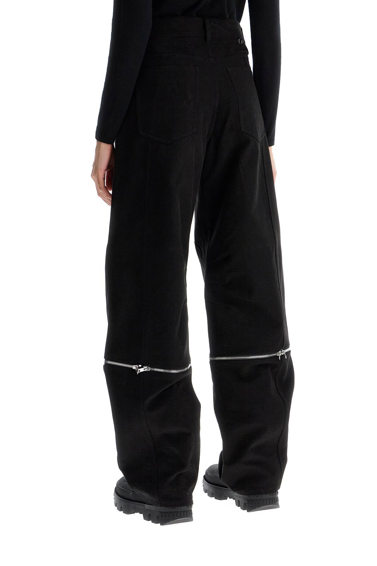 MONCLER GENIUS Chic Black Trousers with Exposed Zip Detail