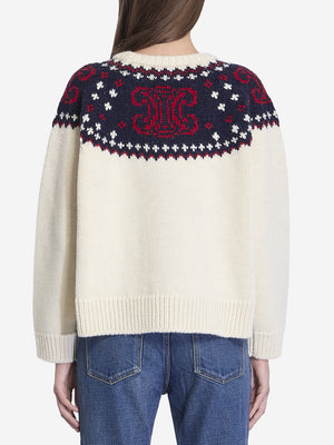 CELINE Fair Isle Triomphe Sweater - Women's Regular Fit