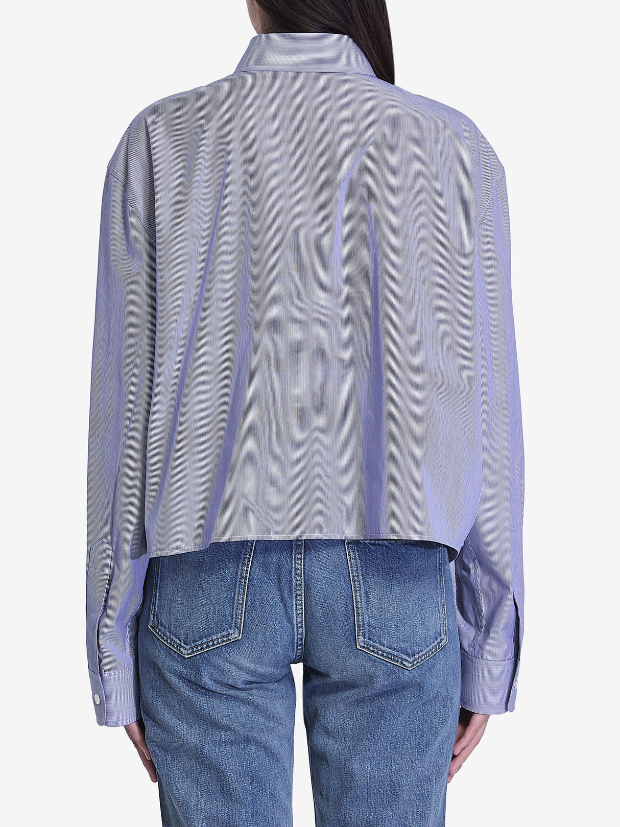 CELINE Cropped Shirt with Embroidered Detail