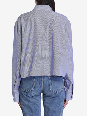 CELINE Cropped Shirt with Embroidered Detail