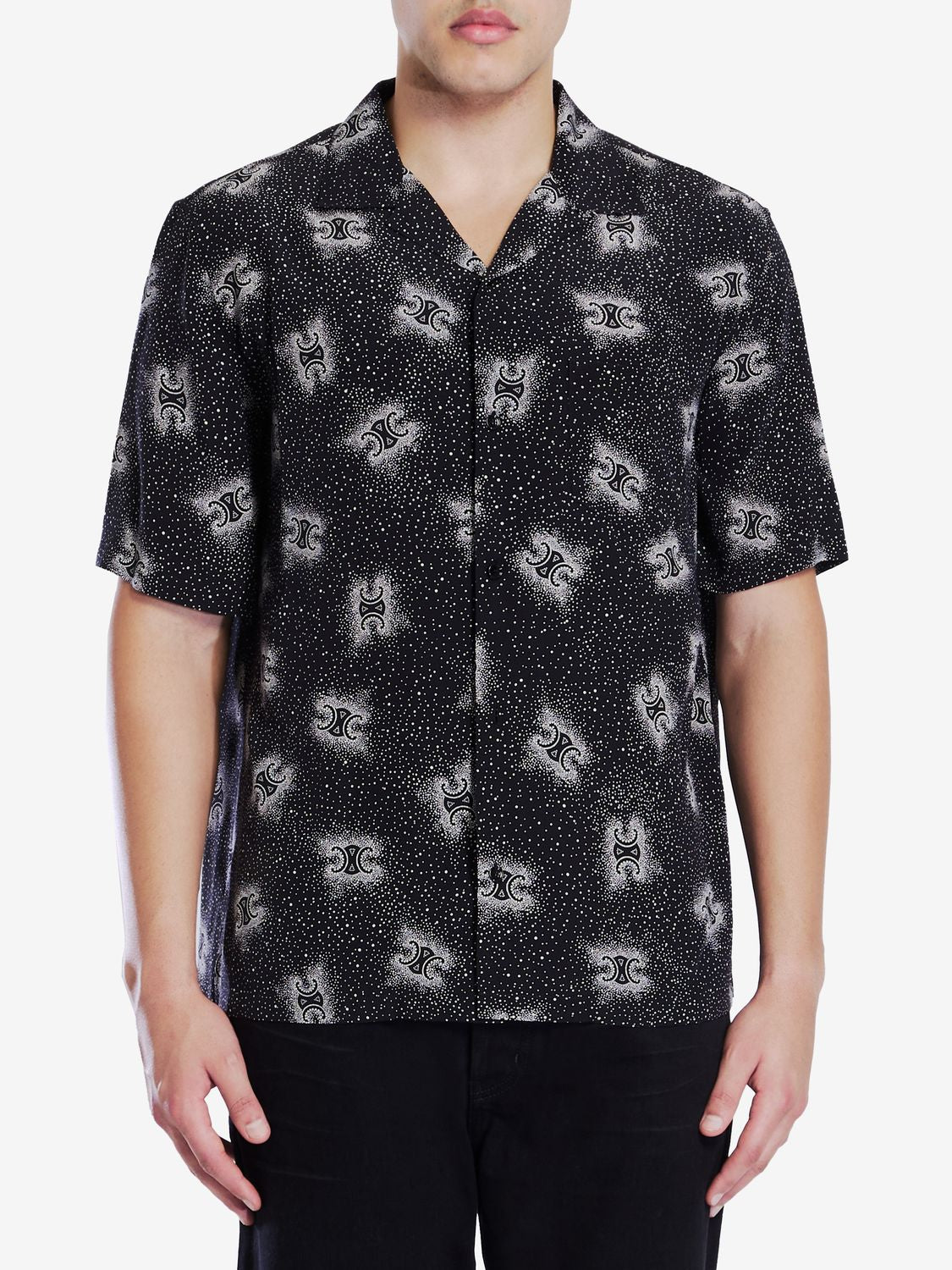 CELINE Triomphe-Printed Short-Sleeved Shirt