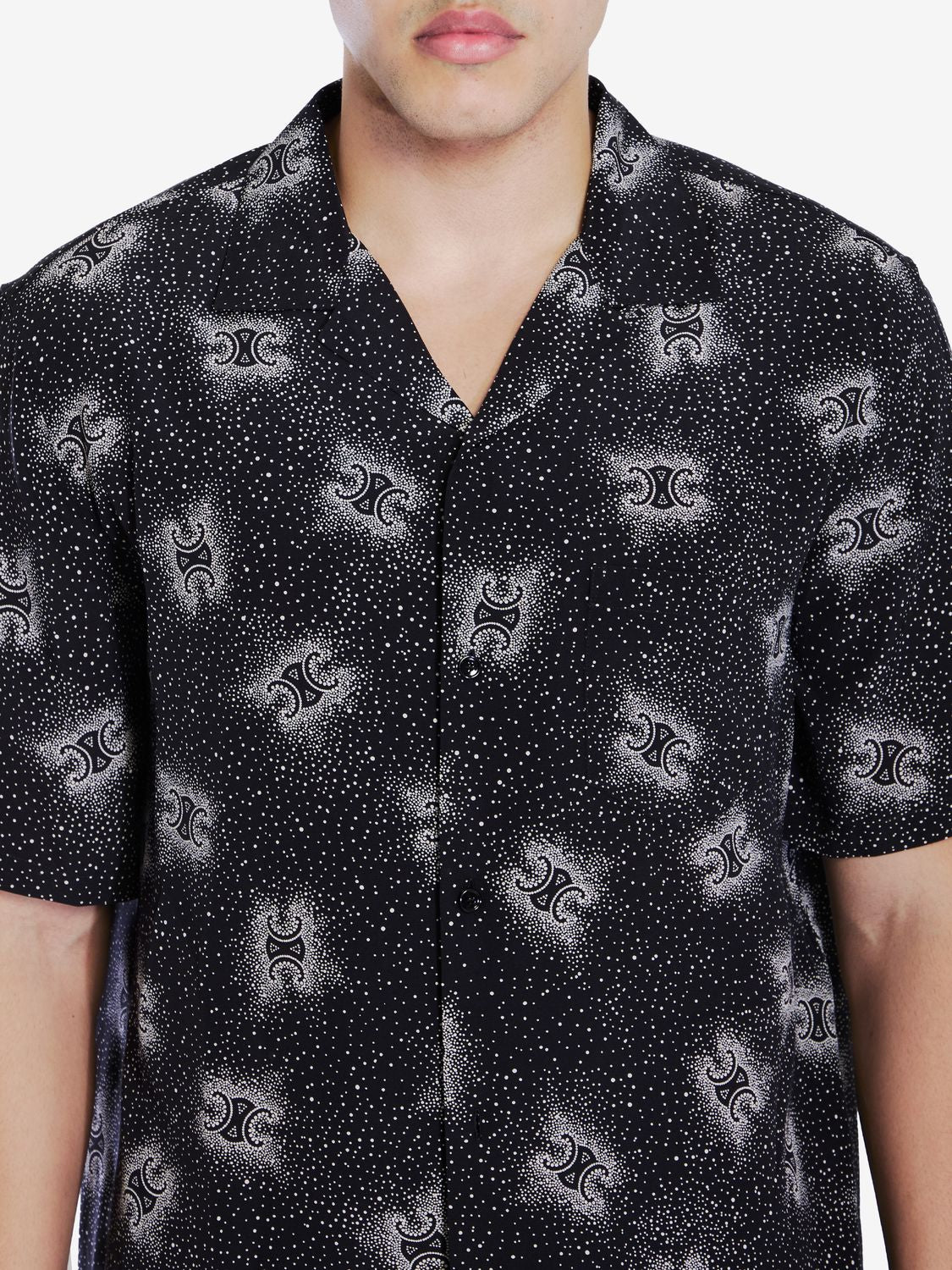 CELINE Triomphe-Printed Short-Sleeved Shirt