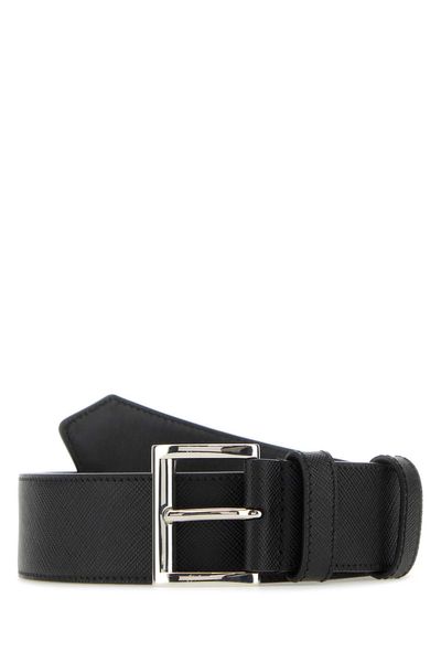 PRADA 100% Leather Belt - 3.5cm Width