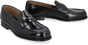 PRADA Classic Black Leather Loafers for Men