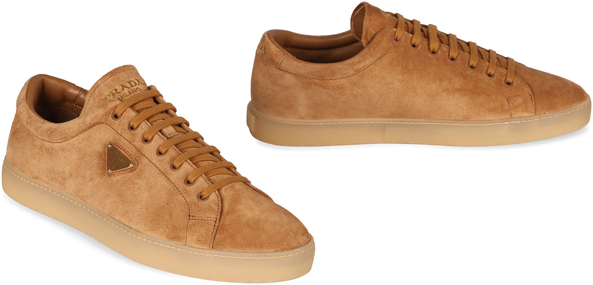 PRADA Suede Round Toe Sneakers for Men