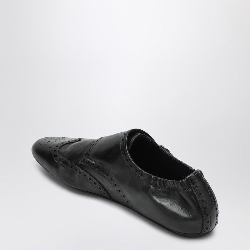 PRADA Double Buckle Leather Brogue Shoes