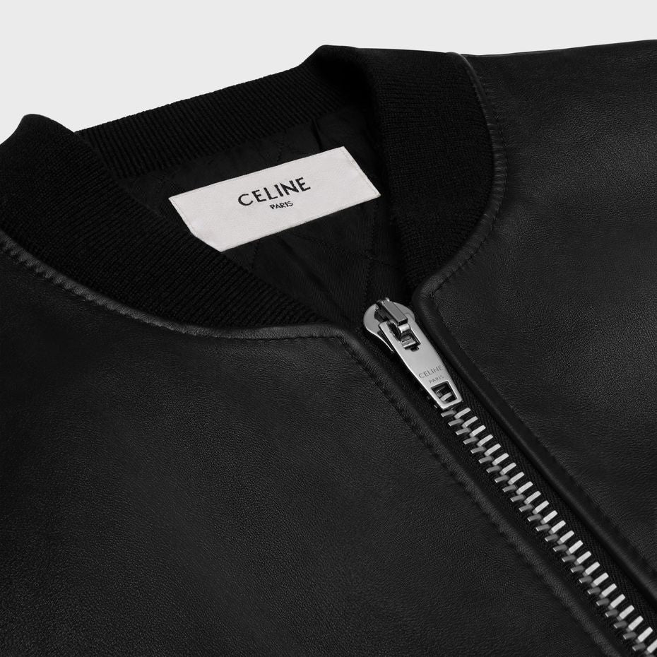 CELINE Leather Jacket with Zipped Pocket - Women’s FW24