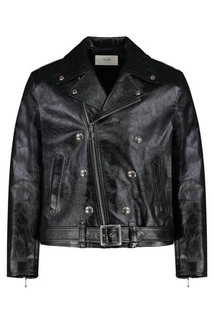 CELINE Men's Leather Biker Jacket