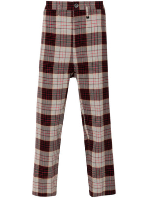 VIVIENNE WESTWOOD Check Trousers - Mid Waist Slim Cut Cropped Leg