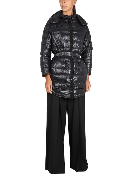 MONCLER Reversible Padded Shirt Dress with Removable Hood