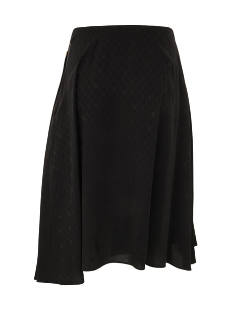 CELINE Asymmetric Silk Mini Skirt