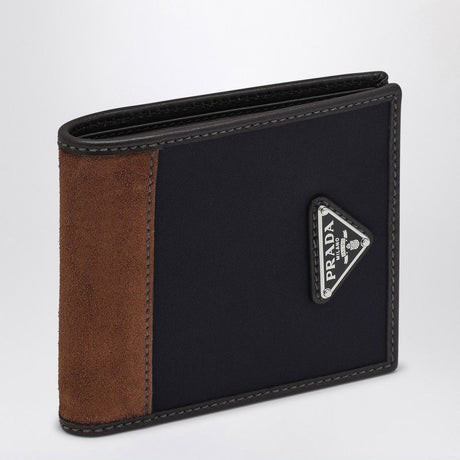 PRADA Bi-Fold Nylon and Suede Mini Wallet