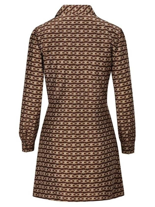 CELINE Silk Triomphe-Print Dress