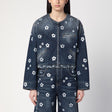 MARC JACOBS Mini Cropped Denim Jacket with Daisy Sequins