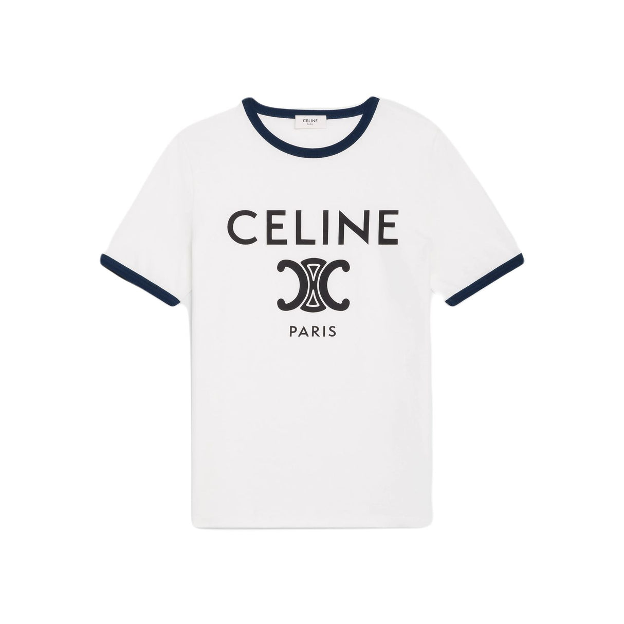 CELINE Triomphe Print Fitted T-Shirt - Size S