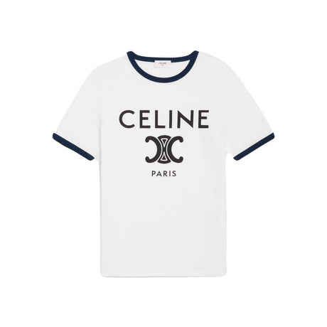 CELINE Triomphe Print Fitted T-Shirt - Size S