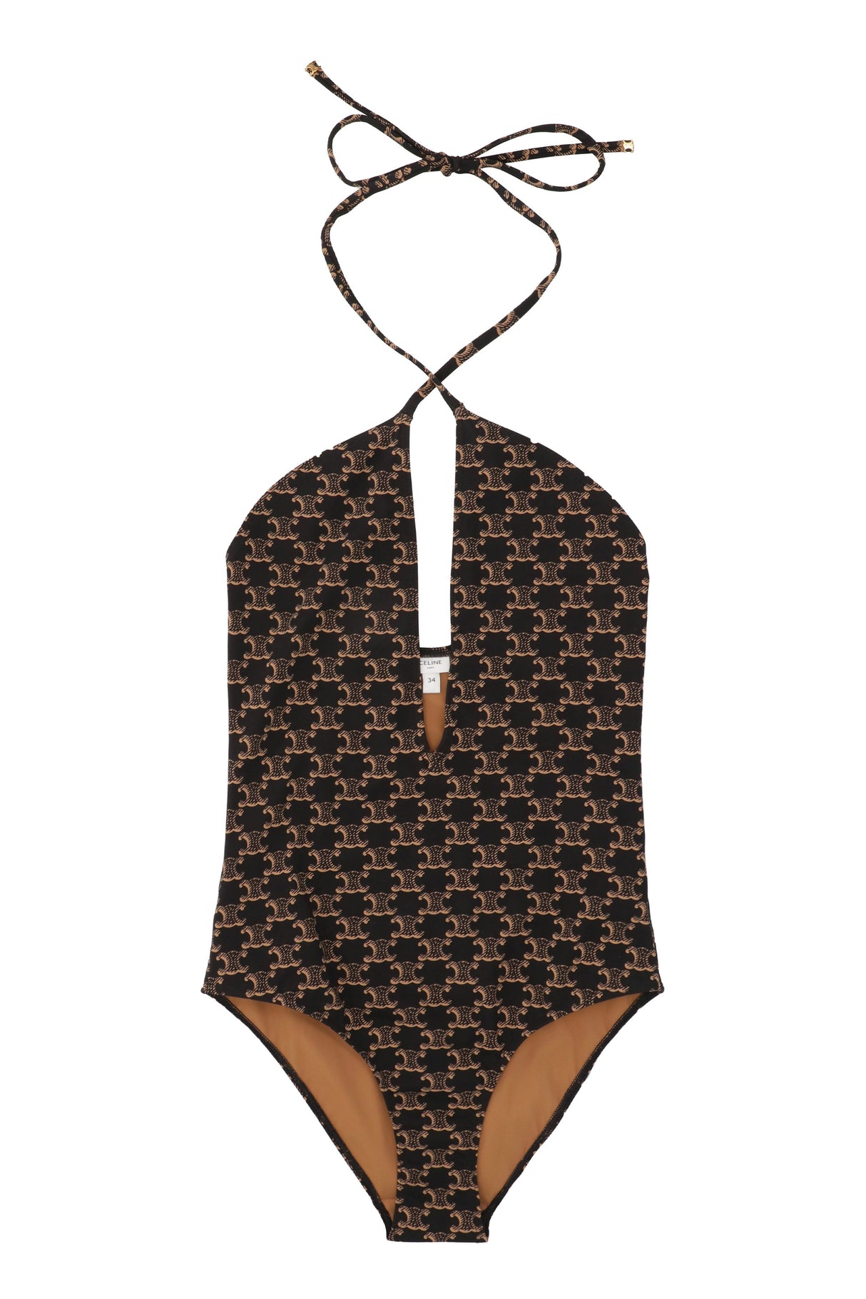 CELINE All-Over Monogram Print One-Piece Swimsuit