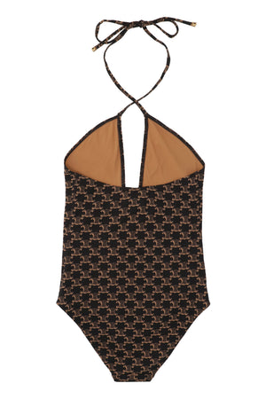 CELINE All-Over Monogram Print One-Piece Swimsuit