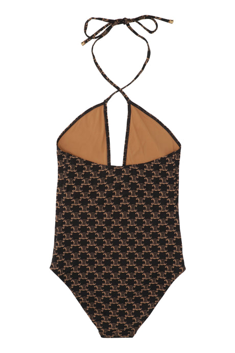 CELINE All-Over Monogram Print One-Piece Swimsuit