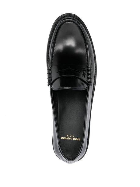 SAINT LAURENT PARIS Elegant Leather Loafers for Women