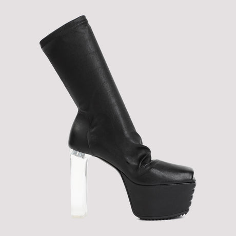 RICK OWENS Grill Stretch Peeptoe Boots - 13.5cm Heel