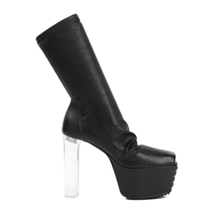 RICK OWENS Grill Stretch Peeptoe Boots - 13.5cm Heel