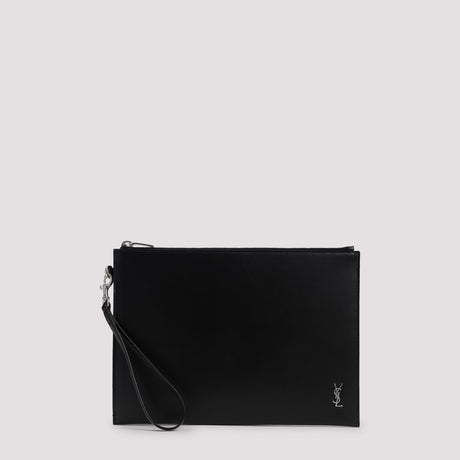 SAINT LAURENT Mini Leather iPad Holder - 29cm x 20cm x 2cm