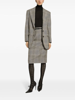 DOLCE & GABBANA Classic Houndstooth Pattern Blazer for Men