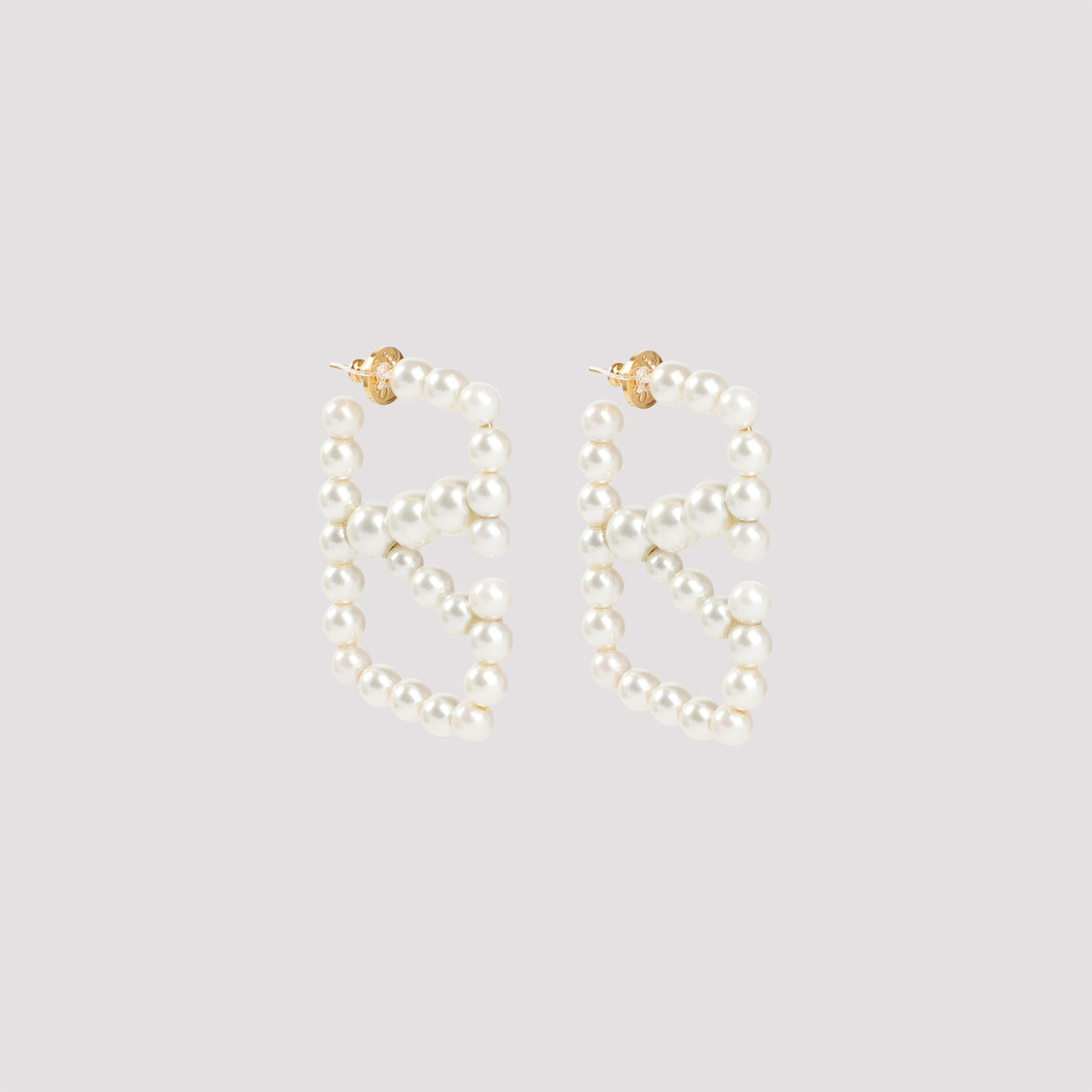 VALENTINO GARAVANI Signature Pearl-Embellished VLogo Earrings