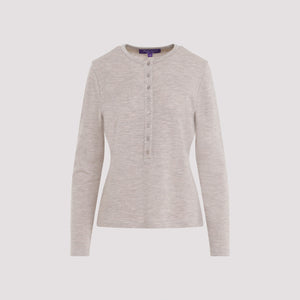 RALPH LAUREN COLLECTION Knit Henley Top - 100% Wool