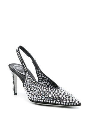 RENE CAOVILLA Crystal Slingback Pumps with 8 cm Heel for Men