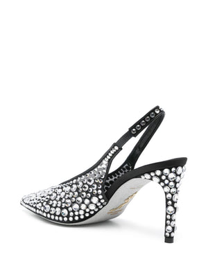 RENE CAOVILLA Crystal Slingback Pumps with 8 cm Heel for Men