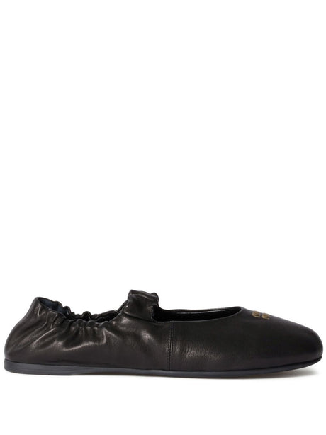 MIUMIU Elasticated Band Nappa Leather Ballerinas