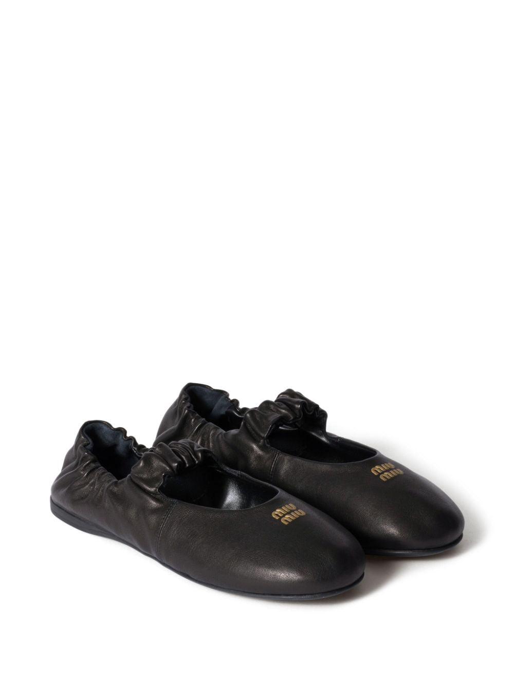 MIUMIU Elasticated Band Nappa Leather Ballerinas