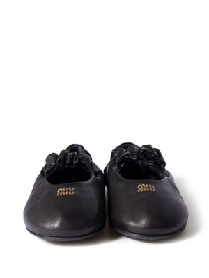 MIUMIU Elasticated Band Nappa Leather Ballerinas