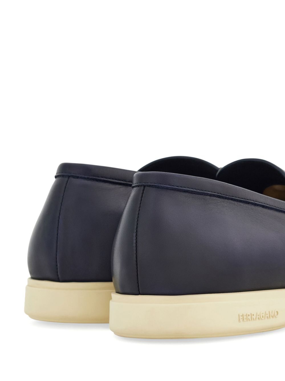 Ferragamo Casual Leather Loafers with Gancini Hook Buckle