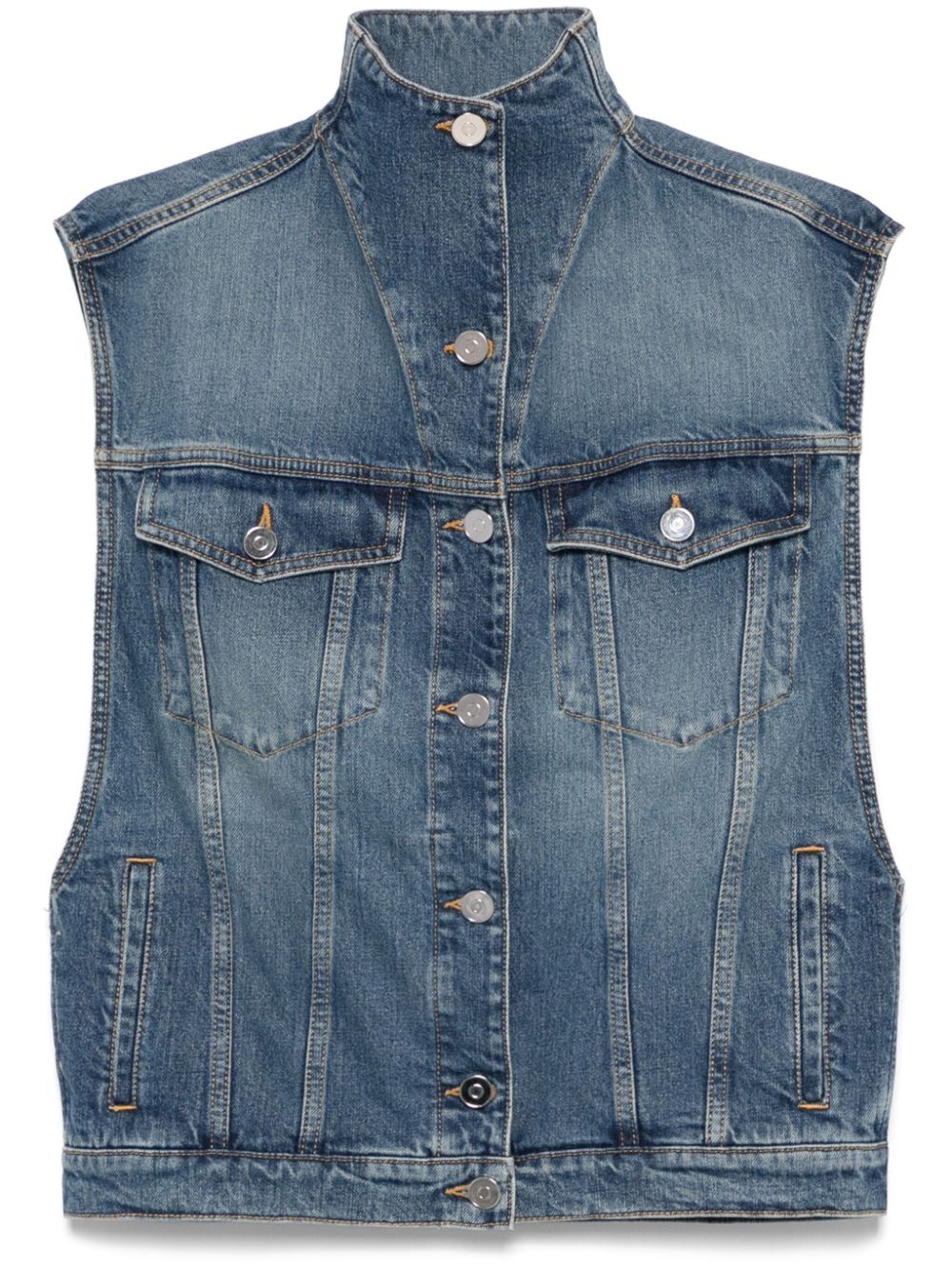 ALAÏA High-Neck Denim Vest for Men