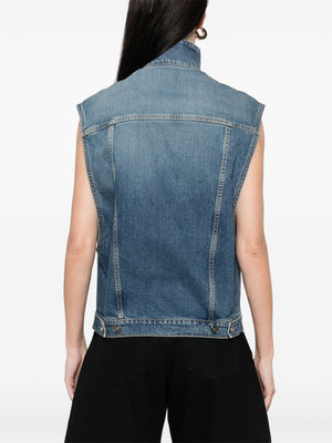 ALAÏA High-Neck Denim Vest for Men