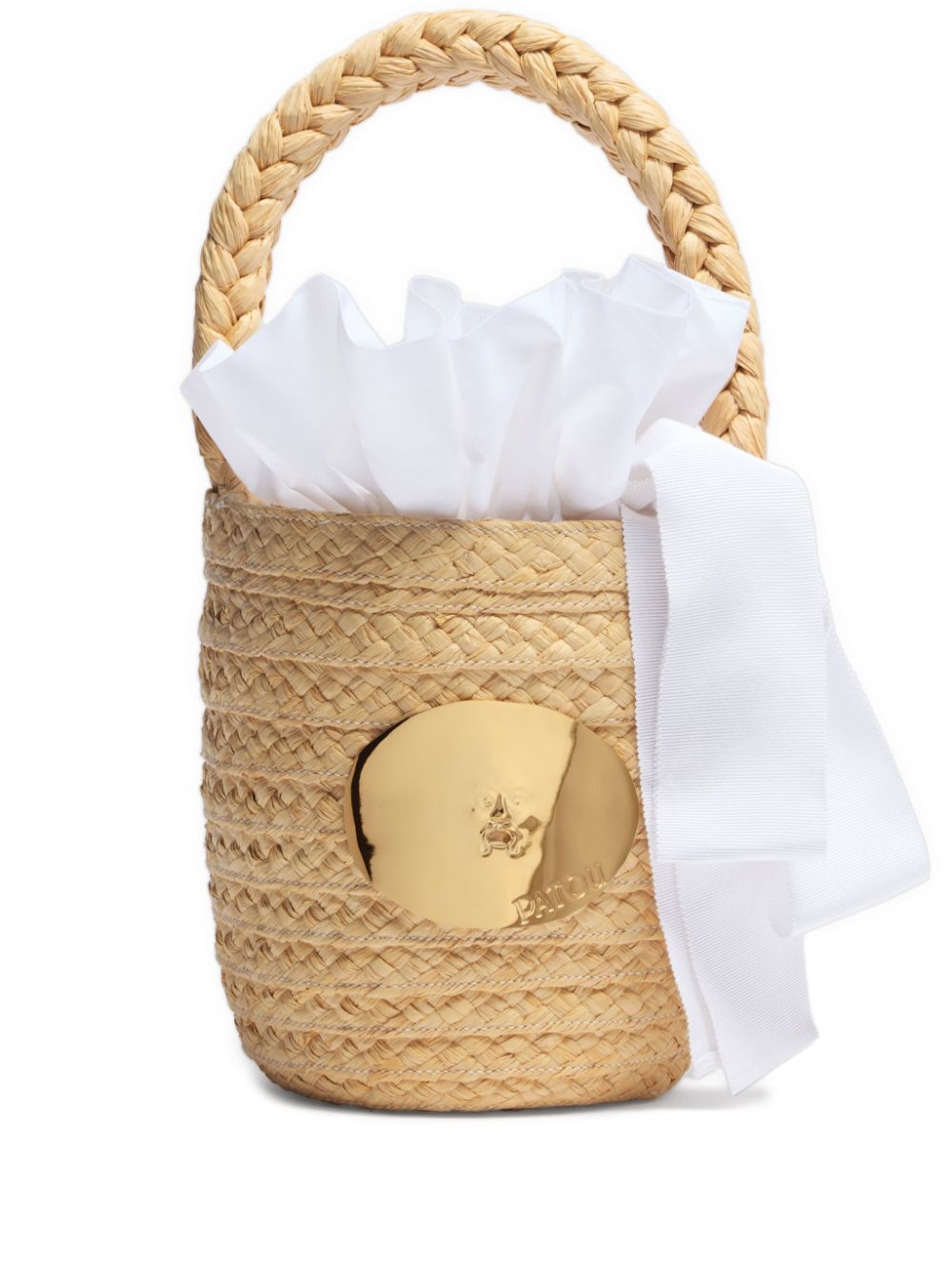 PATOU Men's Raffia Bucket Bag - Compact 19 x 13 cm