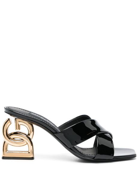 DOLCE & GABBANA Patent Leather 3.5" Flat Mules