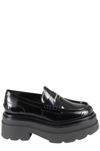 ALEXANDER WANG Carter Leather Loafers with Almond Shaped Toe and 4 cm Platform