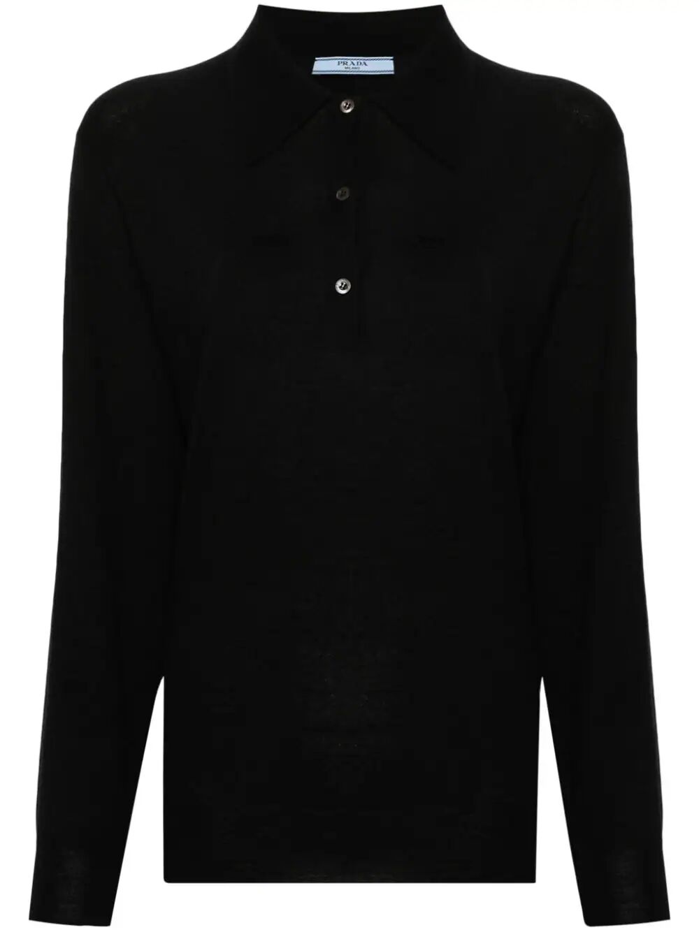 PRADA Cashmere Polo Sweater with Long Sleeves