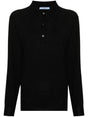 PRADA Cashmere Polo Sweater with Long Sleeves