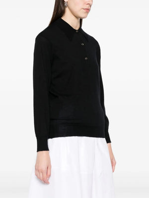 PRADA Cashmere Polo Sweater with Long Sleeves