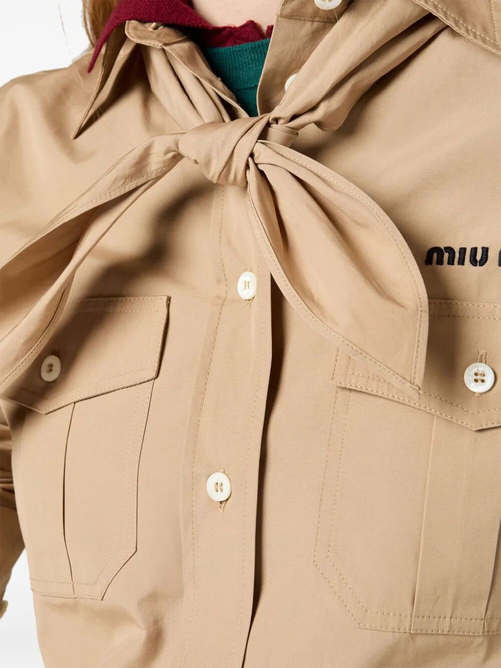 MIUMIU Straight Fit Cotton Poplin Shirt for Men