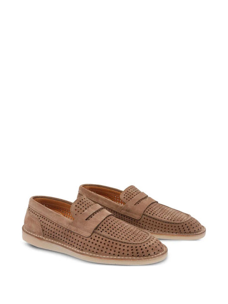 DOLCE & GABBANA New Florio Perforated Suede Loafers for Women