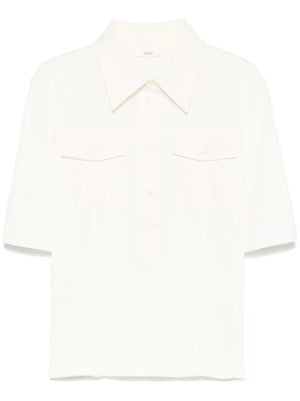 CHLOÉ Short-Sleeve Utilitarian Cotton Polo Shirt