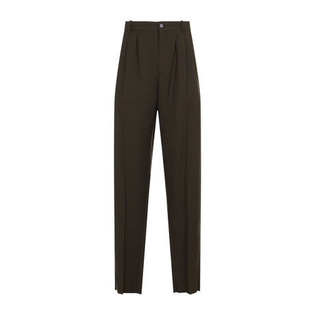 SAINT LAURENT Men's Straight Wool Drill Pants - SS25 Collection