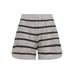 BRUNELLO CUCINELLI Men's Striped Knit Bermuda Shorts